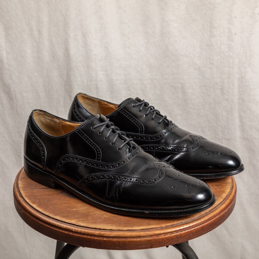 Cole Haan Connolly Black Leather Wingtip Oxford Shoes Men's 13 D C07941 - Picture 4 of 10